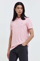 Bavlněné polo tričko Tommy Jeans hladký růžová DM0DM18312