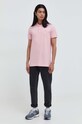 Pamučna polo majica Tommy Jeans DM0DM18312 roza AW24