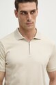 Bavlnené polo tričko Calvin Klein béžová K10K112754