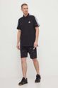 Pamučna polo majica adidas IC9310 crna SS24
