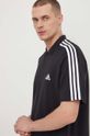 Pamučna polo majica adidas crna IC9310