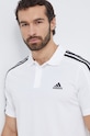 Бавовняне поло adidas білий IC9312