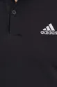 μαύρο Βαμβακερό μπλουζάκι πόλο adidas Shadow Original 0