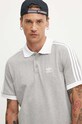 adidas Originals polo bawełniane Adicolor Classics 3-Stripes szary IL2502