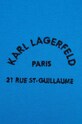 Bavlněné plážové polo tričko Karl Lagerfeld modrá 240M2205