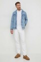 Pepe Jeans polo bawełniane NEW OLIVER GD PM542099 biały SS25
