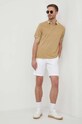 Pepe Jeans polo bawełniane NEW OLIVER GD PM542099 beżowy SS25