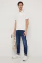 Βαμβακερό μπλουζάκι πόλο Pepe Jeans Hans μπεζ