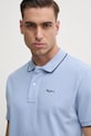 Βαμβακερό μπλουζάκι πόλο Pepe Jeans Hans μπλε PM542101
