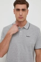 szary Pepe Jeans polo bawełniane Hans