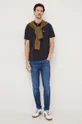 Βαμβακερό μπλουζάκι πόλο Pepe Jeans Hans μαύρο