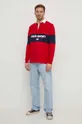 Bavlnené tričko s dlhým rukávom Polo Ralph Lauren červená