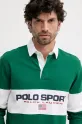 Polo Ralph Lauren top a maniche lunghe in cotone verde 710938458