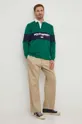 Bombažna majica z dolgimi rokavi Polo Ralph Lauren zelena