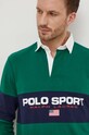 Памучна блуза с дълги ръкави Polo Ralph Lauren зелен 710938458