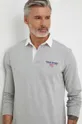 siva Bombažna majica z dolgimi rokavi Polo Ralph Lauren