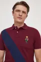 burgundské Bavlnené polo tričko Polo Ralph Lauren Pánsky