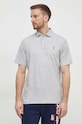 Polo tričko s prímesou ľanu Polo Ralph Lauren sivá 710933390