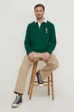 Хлопковый лонгслив Polo Ralph Lauren зелёный