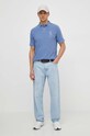 Bavlněné polo tričko Ralph Lauren 710936508 modrá SS24