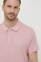 ružová Polo tričko s prímesou ľanu Pepe Jeans