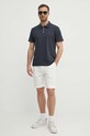 Polo tričko se lněnou směsí Pepe Jeans HOLLY PM542146 šedá SS24