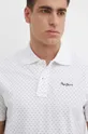 λευκό Βαμβακερό μπλουζάκι πόλο Pepe Jeans HUNTER Ανδρικά