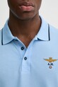 Хлопковое поло Aeronautica Militare PO1308P82 голубой