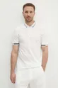 Βαμβακερό μπλουζάκι πόλο Armani Exchange λευκό