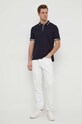 Хлопковое поло Armani Exchange 3DZFLH.ZJM5Z тёмно-синий SS24