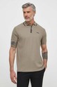 Boss Green polo in cotone semplice beige 50512742