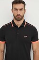 Odzież BOSS Green polo bawełniane 50512995 czarny