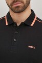 BOSS Green polo bawełniane czarny 50512995