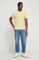 Βαμβακερό μπλουζάκι πόλο Barbour MML0358 κίτρινο SS25