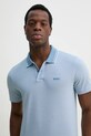 Бавовняне поло BOSS Orange блакитний 50507814