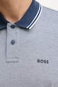Βαμβακερό μπλουζάκι πόλο BOSS Orange PeoxfordNew 50507814 μπλε