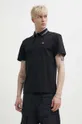 μαύρο Βαμβακερό μπλουζάκι πόλο HUGO