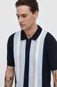 HUGO polo z domieszką wełny granatowy 50510922