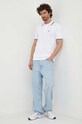 United Colors of Benetton tricou polo 3WG9J3181 alb SS24