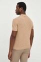 Odzież United Colors of Benetton polo z domieszką lnu 105GU300Z brązowy
