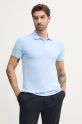 United Colors of Benetton polo bawełniane niebieski 3089J3179