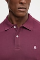 Βαμβακερό μπλουζάκι πόλο United Colors of Benetton μπορντό 3089J3179