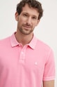 United Colors of Benetton polo bawełniane różowy 3089U301K
