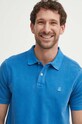 United Colors of Benetton polo bawełniane niebieski 3089U301K