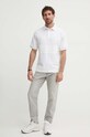 Βαμβακερό μπλουζάκι πόλο United Colors of Benetton 3MCYU301U λευκό SS24
