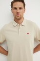 Bavlněné polo tričko Levi's béžová 35883