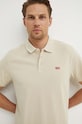 Bavlněné polo tričko Levi's béžová 35883