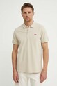 Bavlněné polo tričko Levi's 35883 béžová
