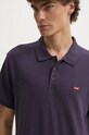 Levi's polo bawełniane fioletowy 35883