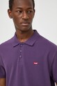 Levi's polo bawełniane fioletowy 35883